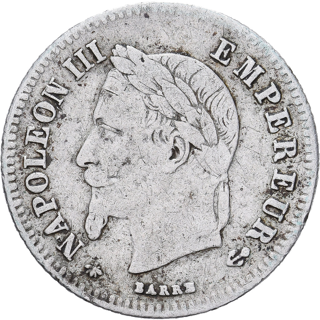 Moneta, Francja, Napoleon III, 20 Centimes, 1866, Paris, VF(20-25), Srebro