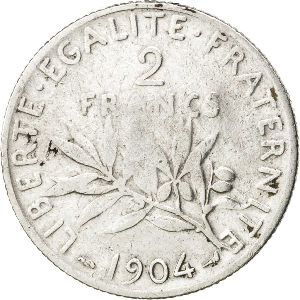 Coin, France, Semeuse, 2 Francs, 1904, VF(30-35), Silver, KM:845.1, Gadoury:532