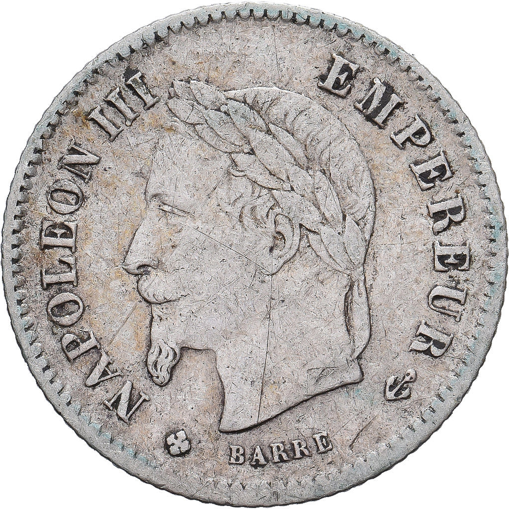 Monnaie, France, Napoleon III, 20 Centimes, 1867, Strasbourg, TB+, Argent