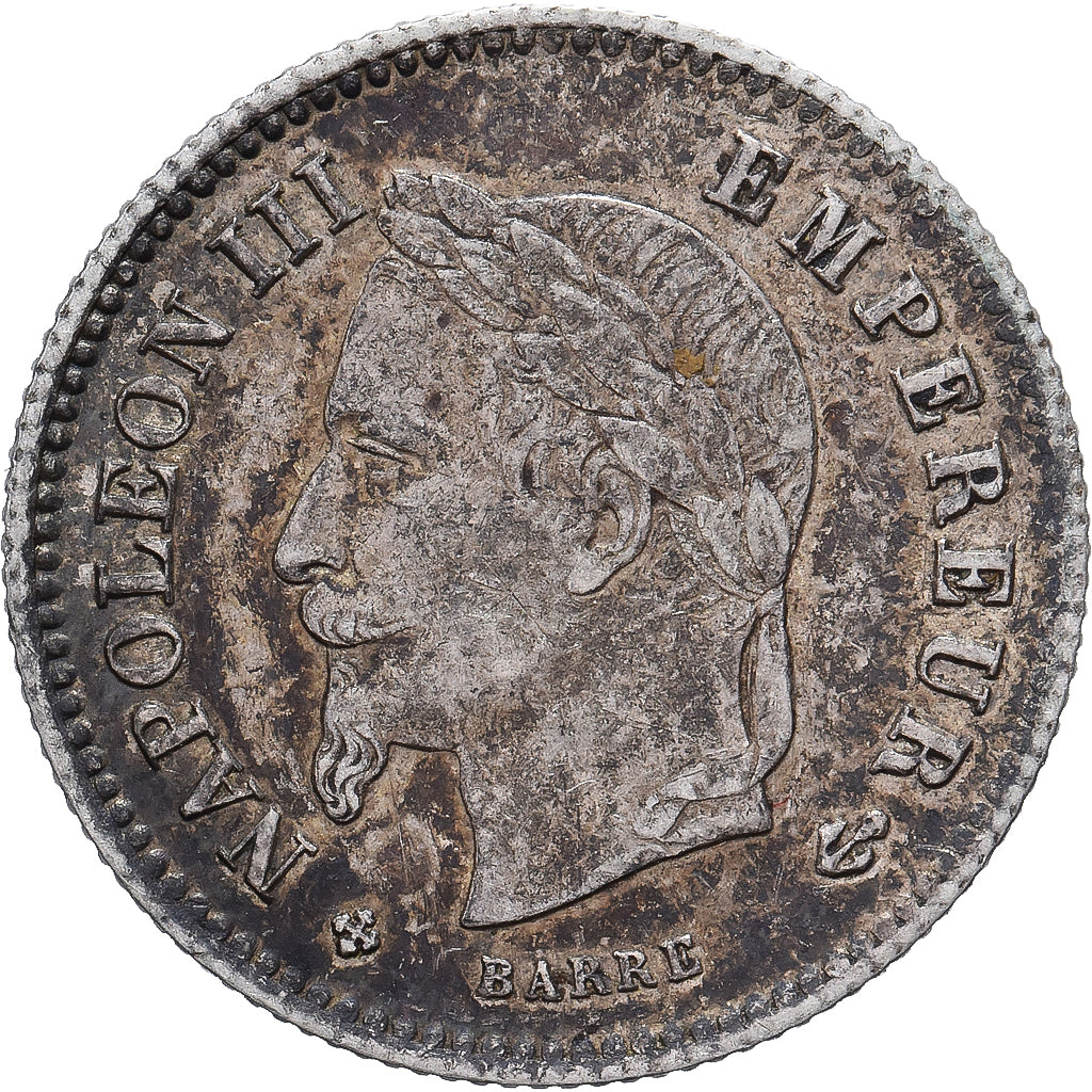 Münze, Frankreich, Napoleon III, 20 Centimes, 1867, Strasbourg, SS, Silber