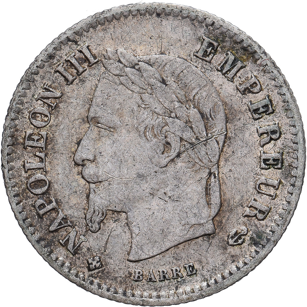 Monnaie, France, Napoleon III, 20 Centimes, 1867, Strasbourg, TTB, Argent