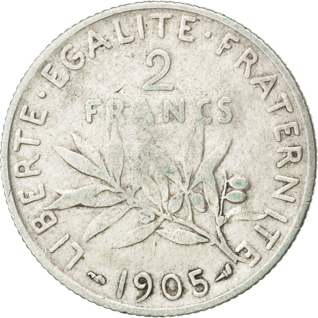 Coin, France, Semeuse, 2 Francs, 1905, VF(30-35), Silver, KM:845.1, Gadoury:532