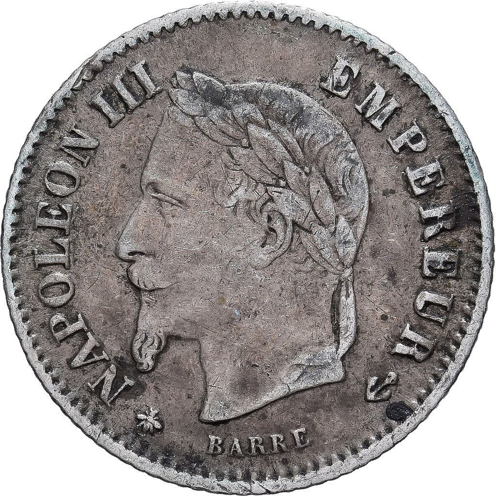 Moneta, Francja, Napoleon III, 20 Centimes, 1867, Paris, VF(30-35), Srebro