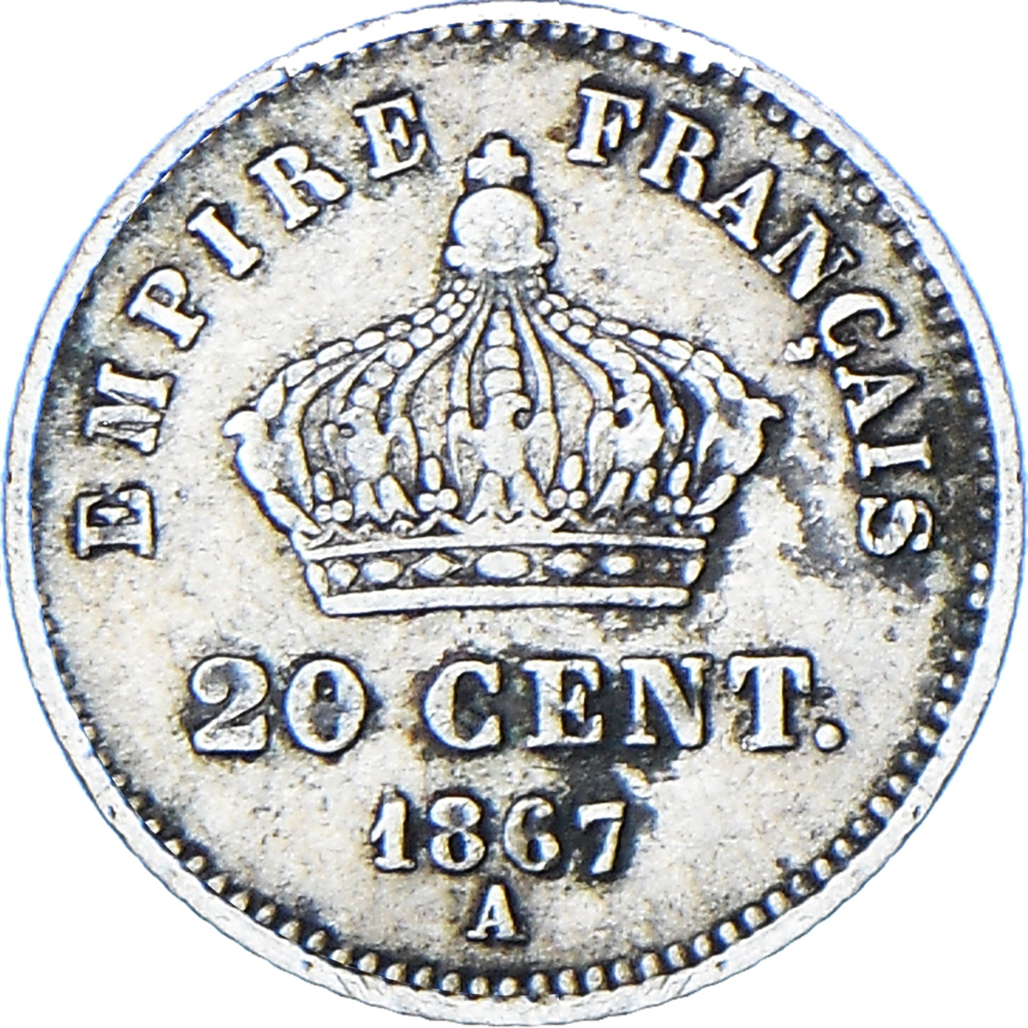 Munten, Frankrijk, Napoleon III, 20 Centimes, 1867, Paris, FR+, Zilver