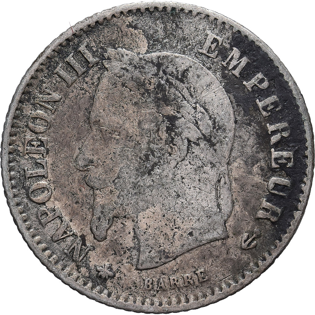 Moneta, Francia, Napoleon III, 20 Centimes, 1867, Paris, BB, Argento, KM:808.1