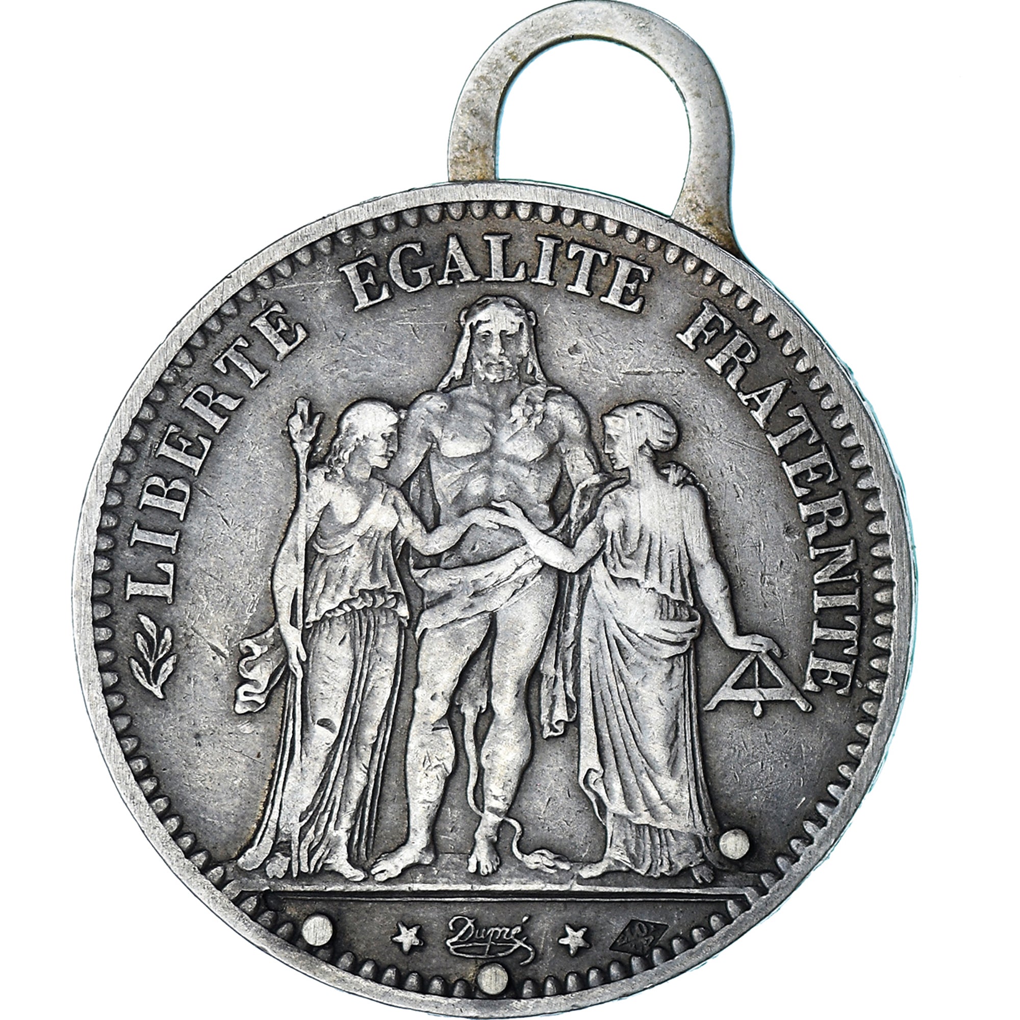 Francia, 5 Francs, Hercule, 1875, Bordeaux, HERMES, Plata, MBC, Gadoury:745a