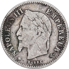 Coin, France, Napoleon III, 20 Centimes, 1867, Paris, F(12-15), Silver