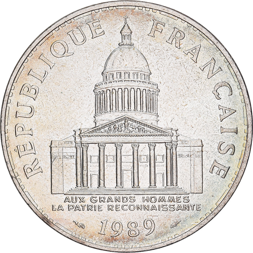 Coin, France, Panthéon, 100 Francs, 1989, Paris, MS(60-62), Silver, KM:951.1