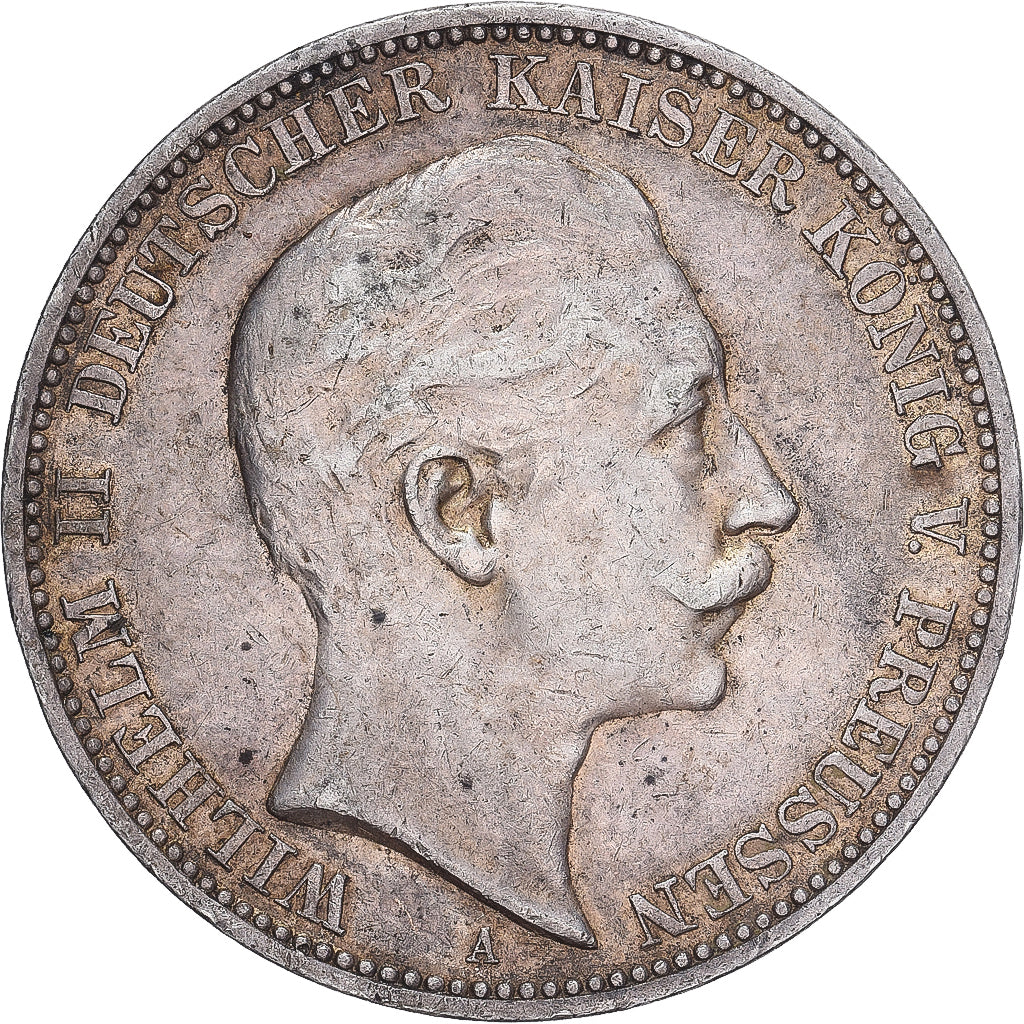 Coin, German States, PRUSSIA, Wilhelm II, 3 Mark, 1910, Berlin, AU(50-53)