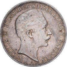 Coin, German States, PRUSSIA, Wilhelm II, 3 Mark, 1910, Berlin, AU(50-53)