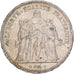 Coin, France, Hercule, 5 Francs, 1876, Bordeaux, AU(50-53), Silver, KM:820.2