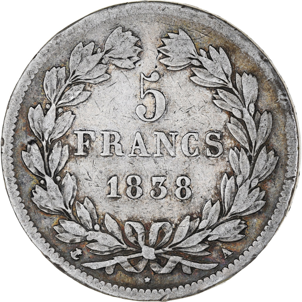 Coin, France, Louis-Philippe, 5 Francs, 1838, Paris, VF(20-25), Silver
