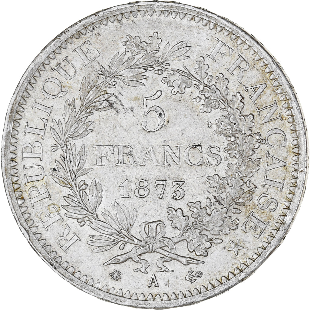 Munten, Frankrijk, Hercule, 5 Francs, 1873, Paris, ZF+, Zilver, KM:820.1