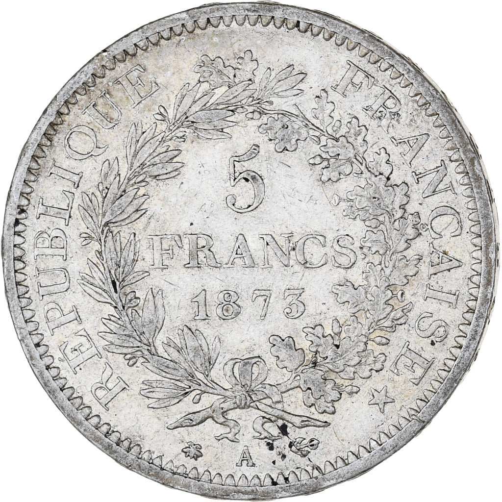 Coin, France, Hercule, 5 Francs, 1873, Paris, AU(50-53), Silver, KM:820.1