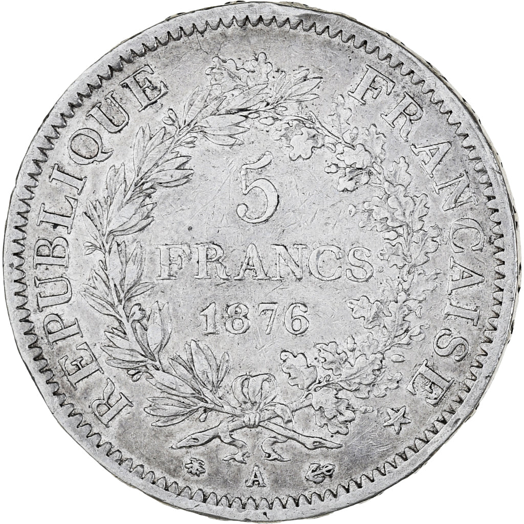 Münze, Frankreich, Hercule, 5 Francs, 1876, Paris, SS, Silber, KM:820.1