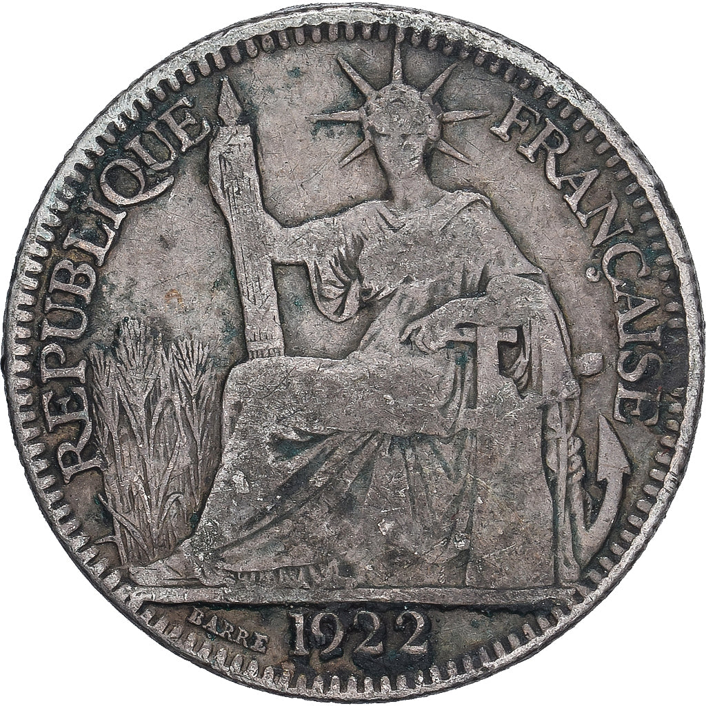 Munten, FRANS INDO-CHINA, 10 Cents, 1922, Paris, FR, Zilver, KM:16.1