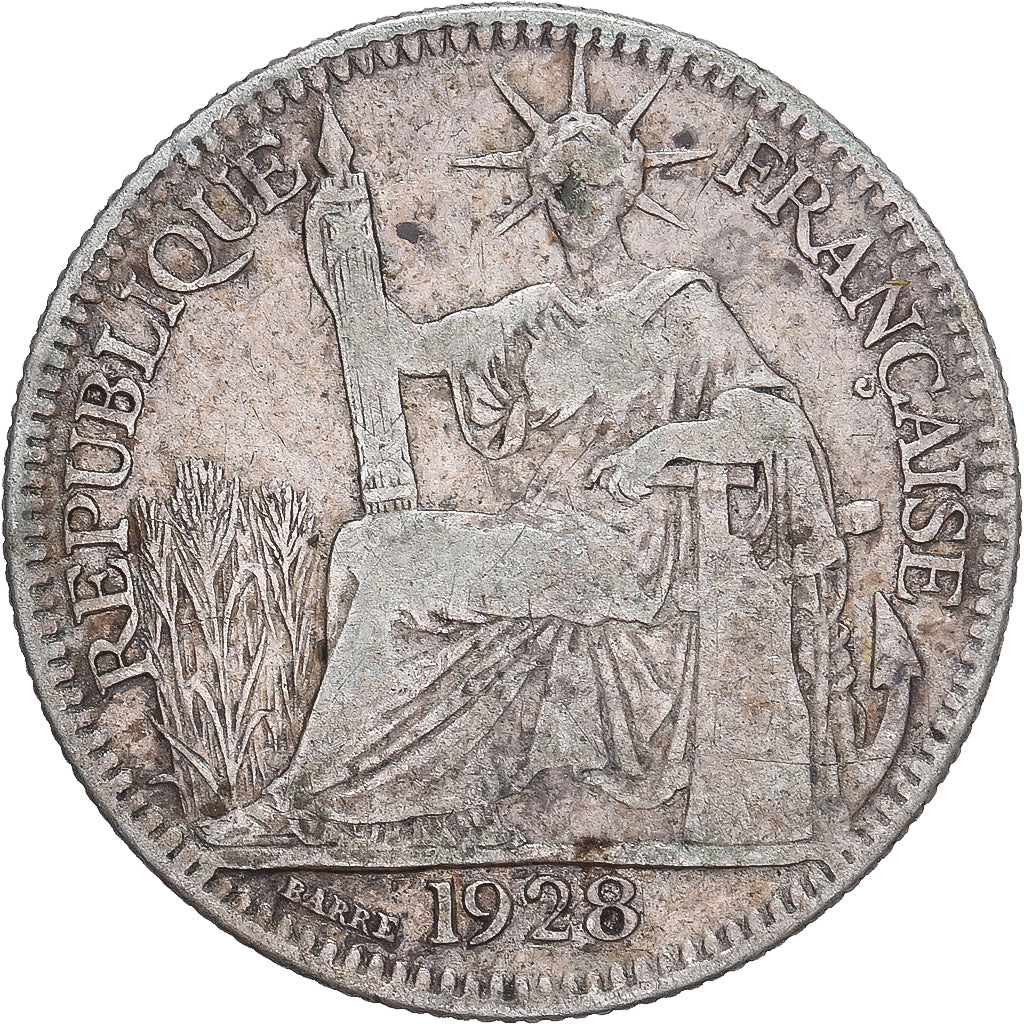 Monnaie, Indochine française, 10 Cents, 1928, Paris, TB, Argent, KM:16.1