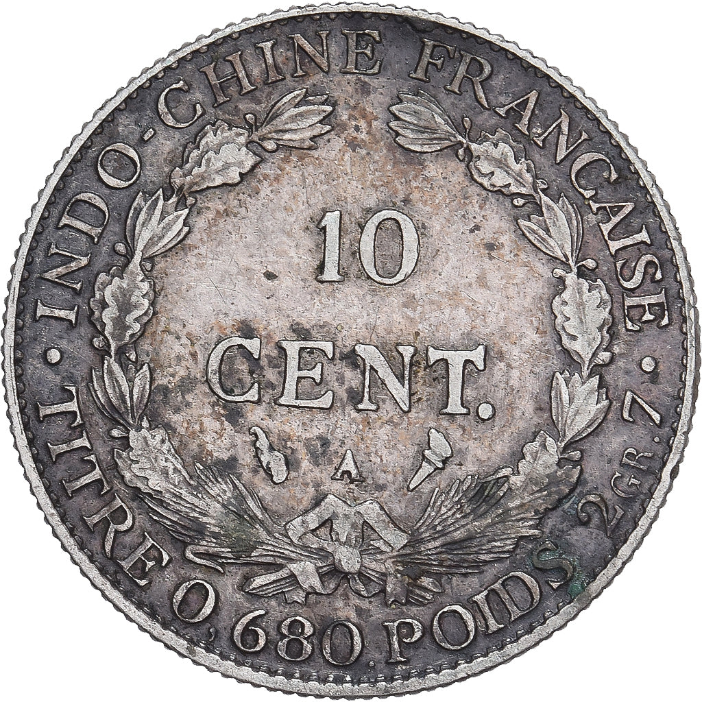 Munten, FRANS INDO-CHINA, 10 Cents, 1930, Paris, ZF+, Zilver, KM:16.1