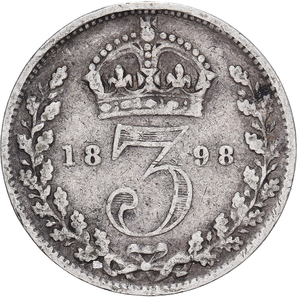 Münze, Großbritannien, Victoria, 3 Pence, 1898, S+, Silber, KM:777