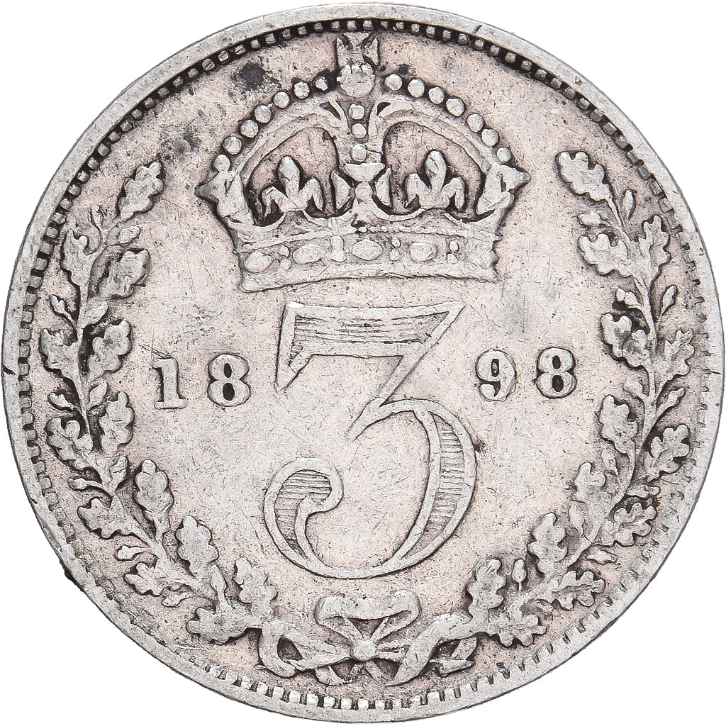 Moneta, Wielka Brytania, Victoria, 3 Pence, 1898, EF(40-45), Srebro, KM:777