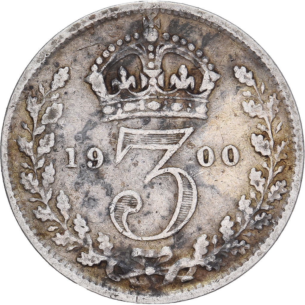 Münze, Großbritannien, Victoria, 3 Pence, 1900, S+, Silber, KM:777
