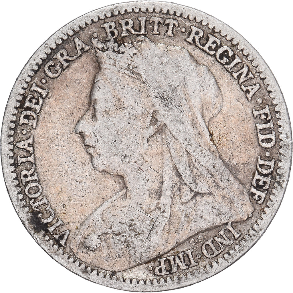 Coin, Great Britain, Victoria, 3 Pence, 1901, VF(30-35), Silver, KM:777