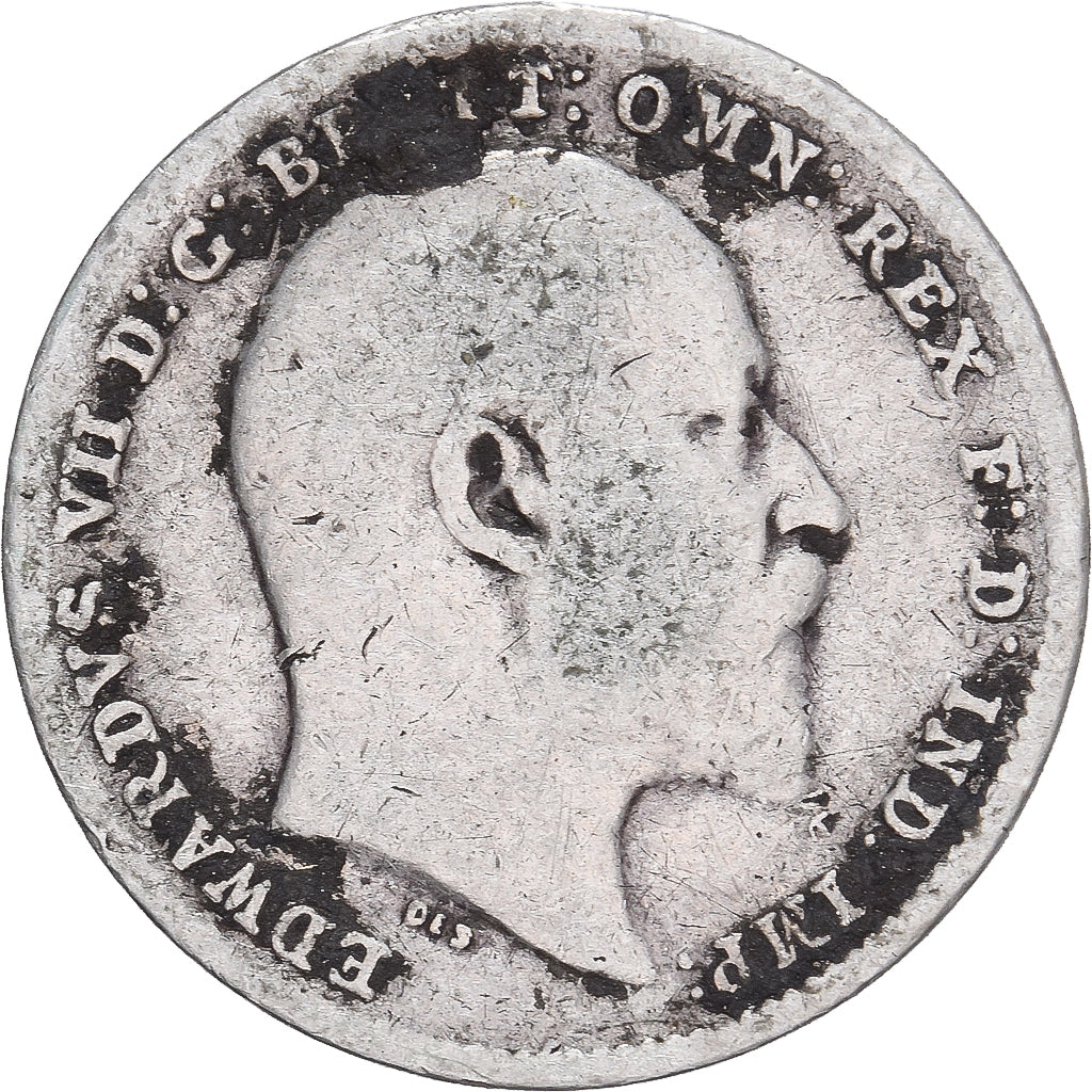 Moeda, Grã-Bretanha, Edward VII, 3 Pence, 1902, VF(20-25), Prata, KM:797.1