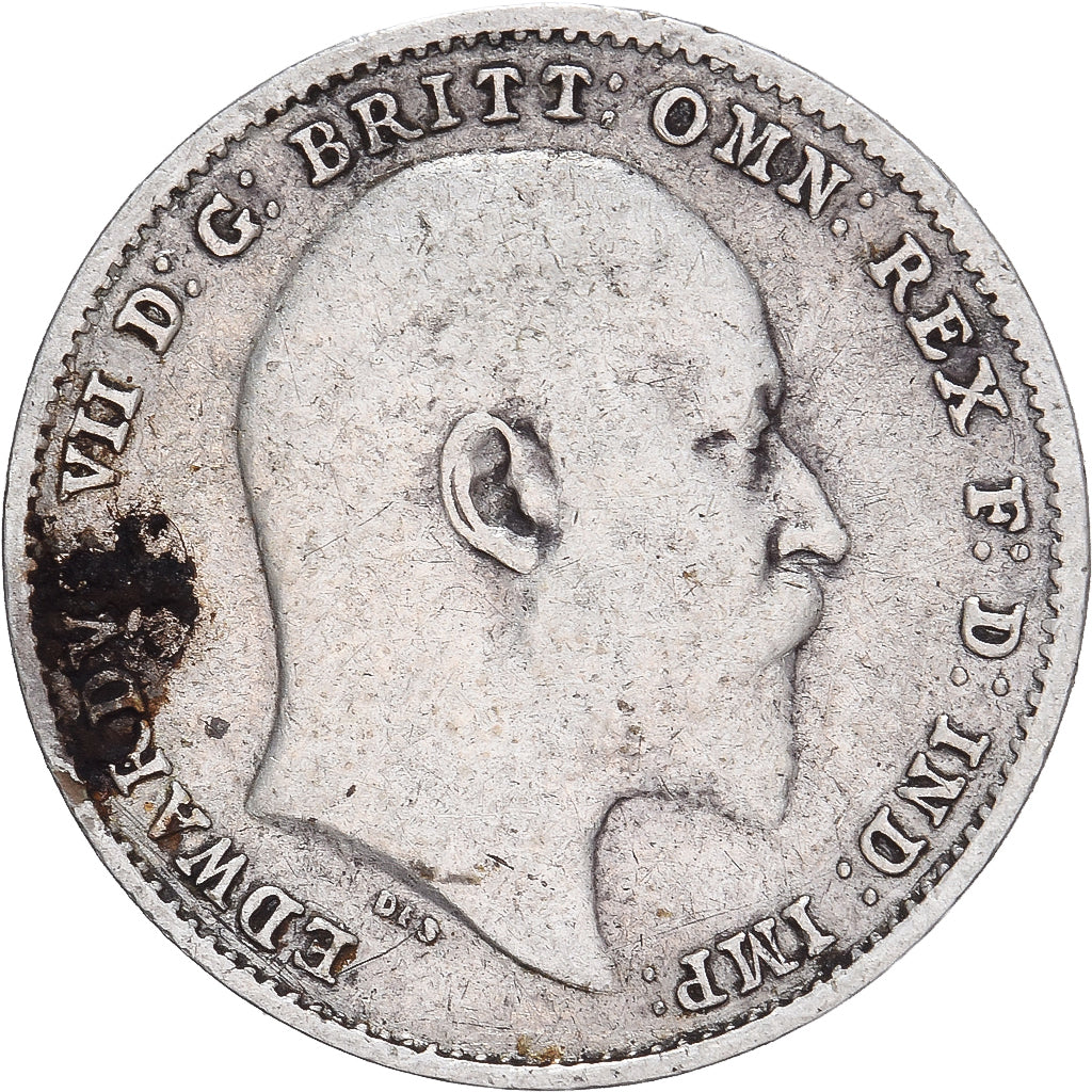 Munten, Groot Bretagne, Edward VII, 3 Pence, 1902, ZF, Zilver, KM:797.1