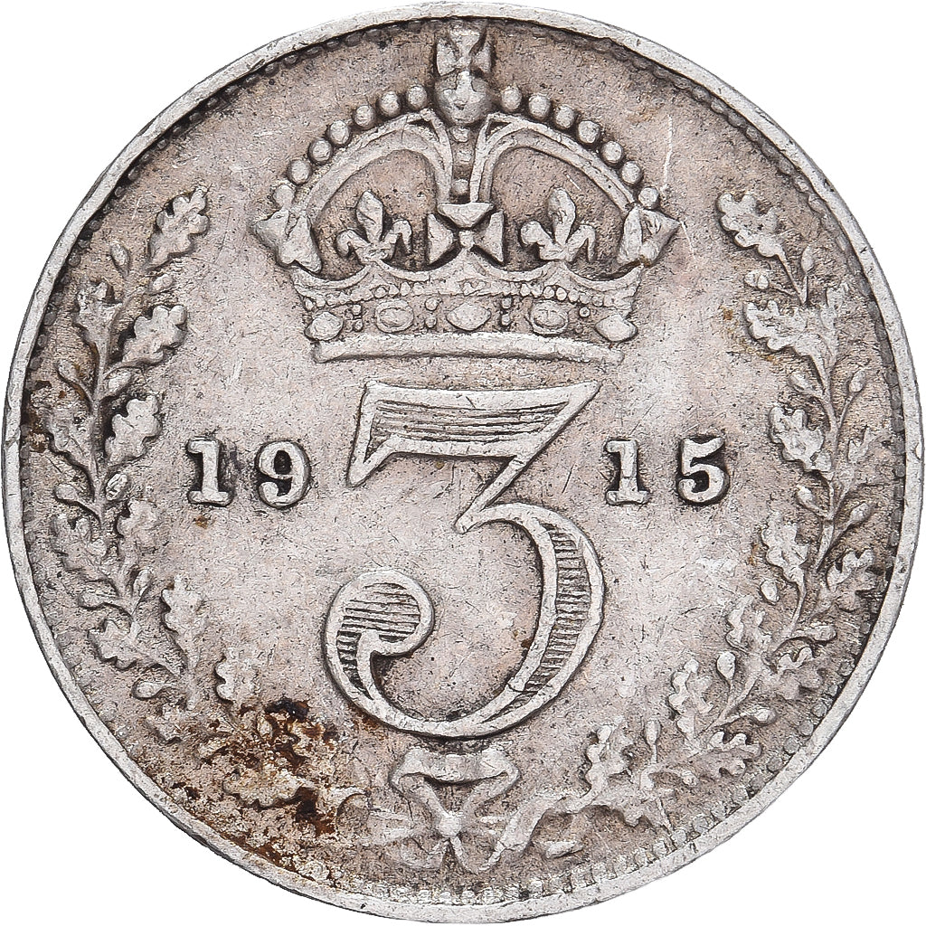 Monnaie, Grande-Bretagne, George V, 3 Pence, 1915, TTB, Argent, KM:813