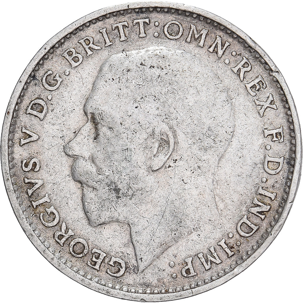 Moneda, Gran Bretaña, George V, 3 Pence, 1915, MBC, Plata, KM:813