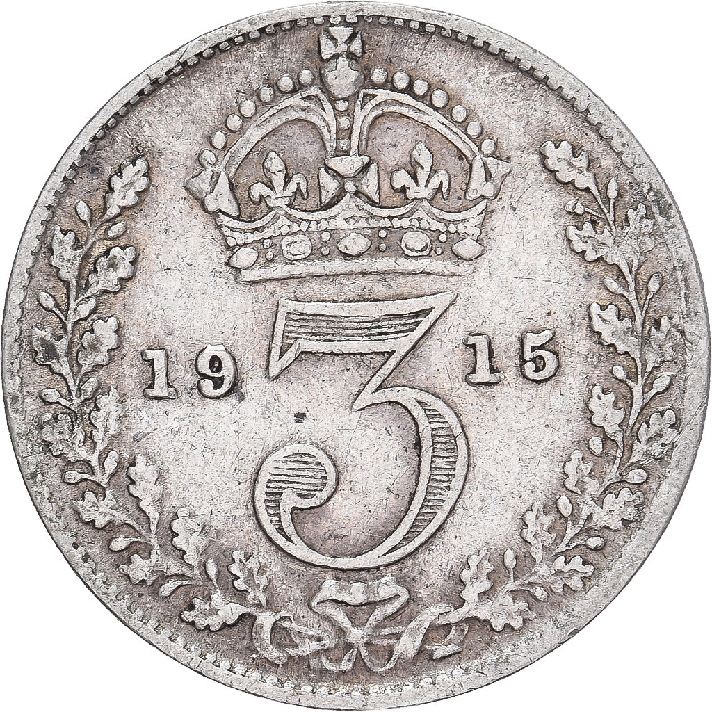 Monnaie, Grande-Bretagne, George V, 3 Pence, 1915, TTB, Argent, KM:813