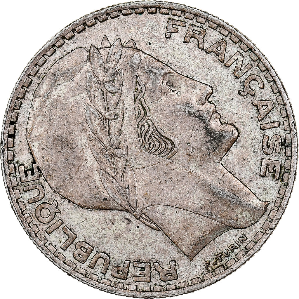 Frankreich, 20 Francs, Turin, 1938, Paris, Error Rotaded Die, Silber, SS