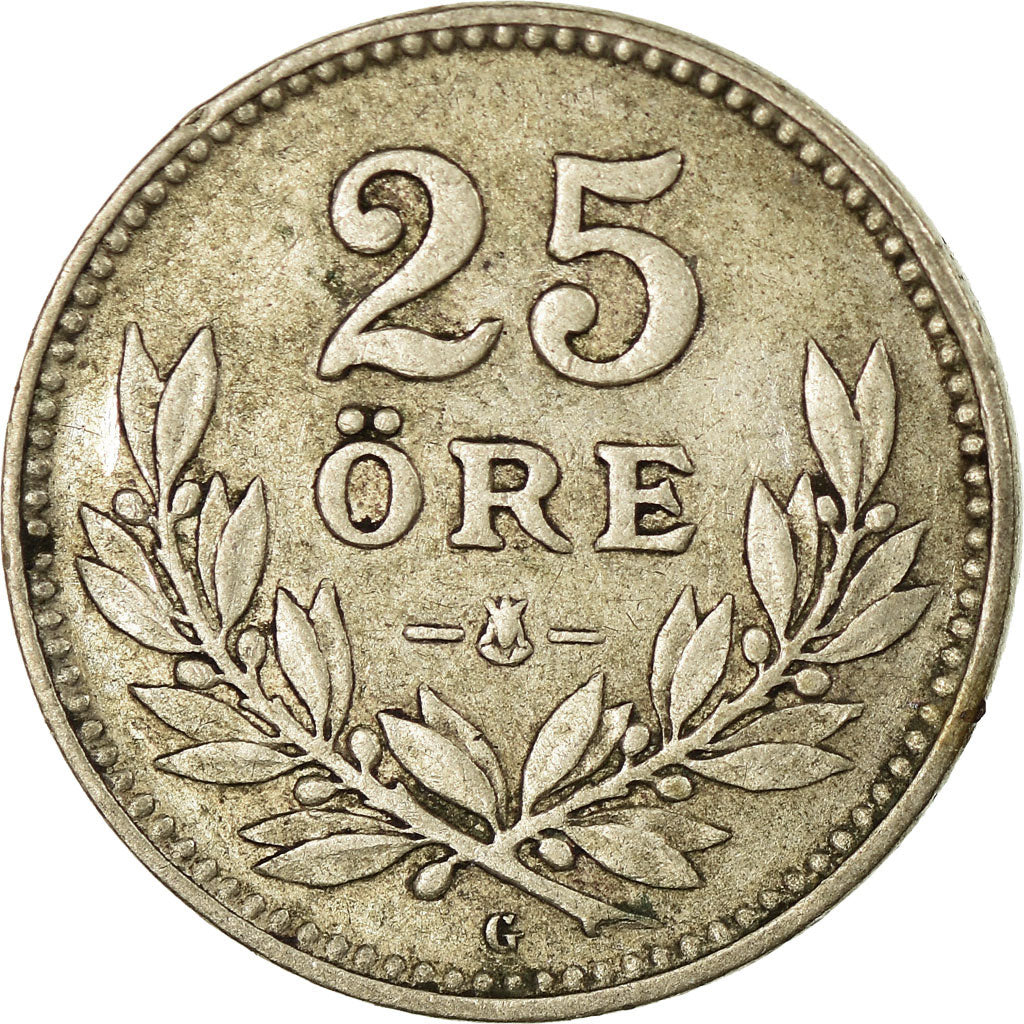 Coin, Sweden, Gustaf V, 25 Öre, 1930, EF(40-45), Silver, KM:785