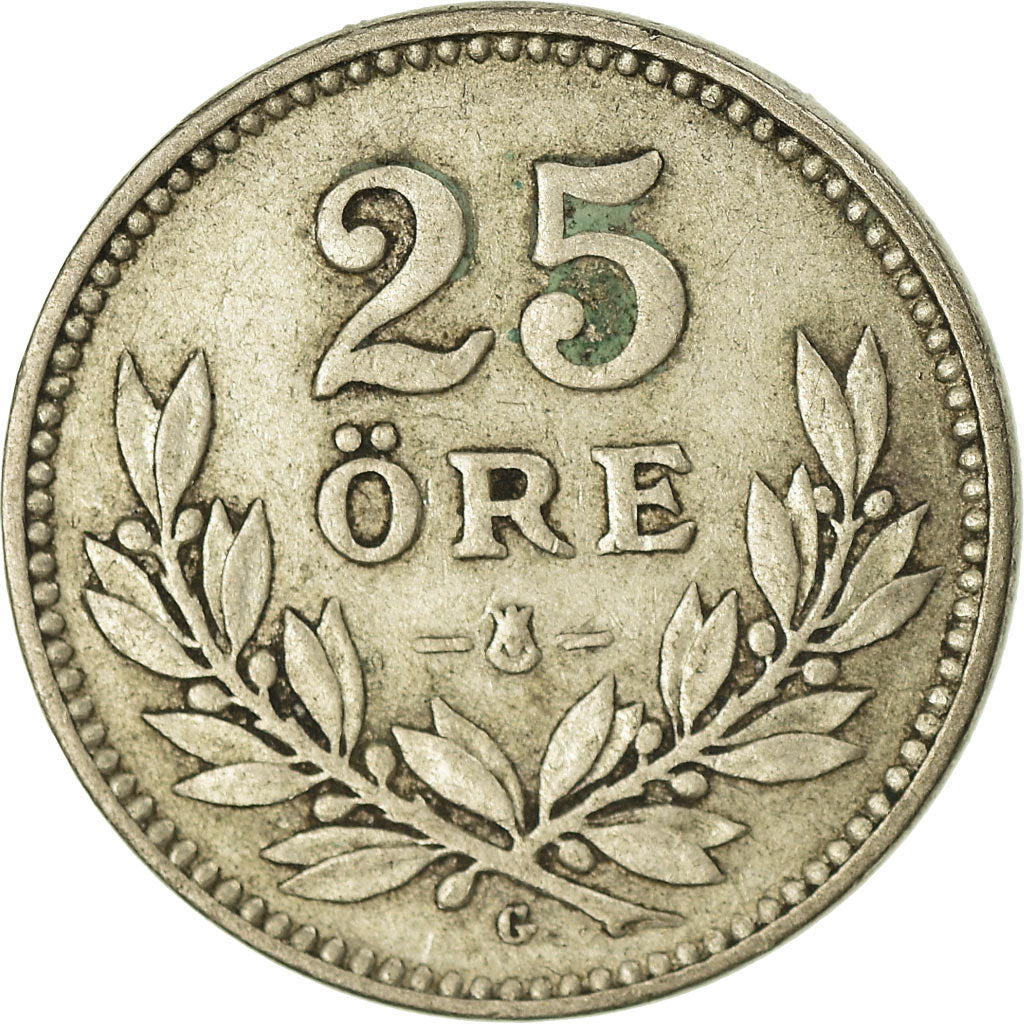 Moneta, Szwecja, Gustaf V, 25 Öre, 1931, EF(40-45), Srebro, KM:785