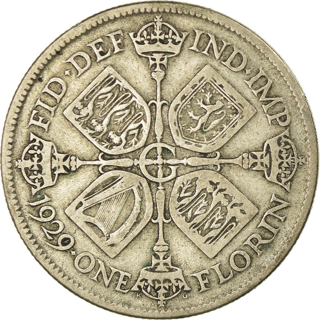 Coin, Great Britain, George V, Florin, Two Shillings, 1929, VF(30-35), Silver