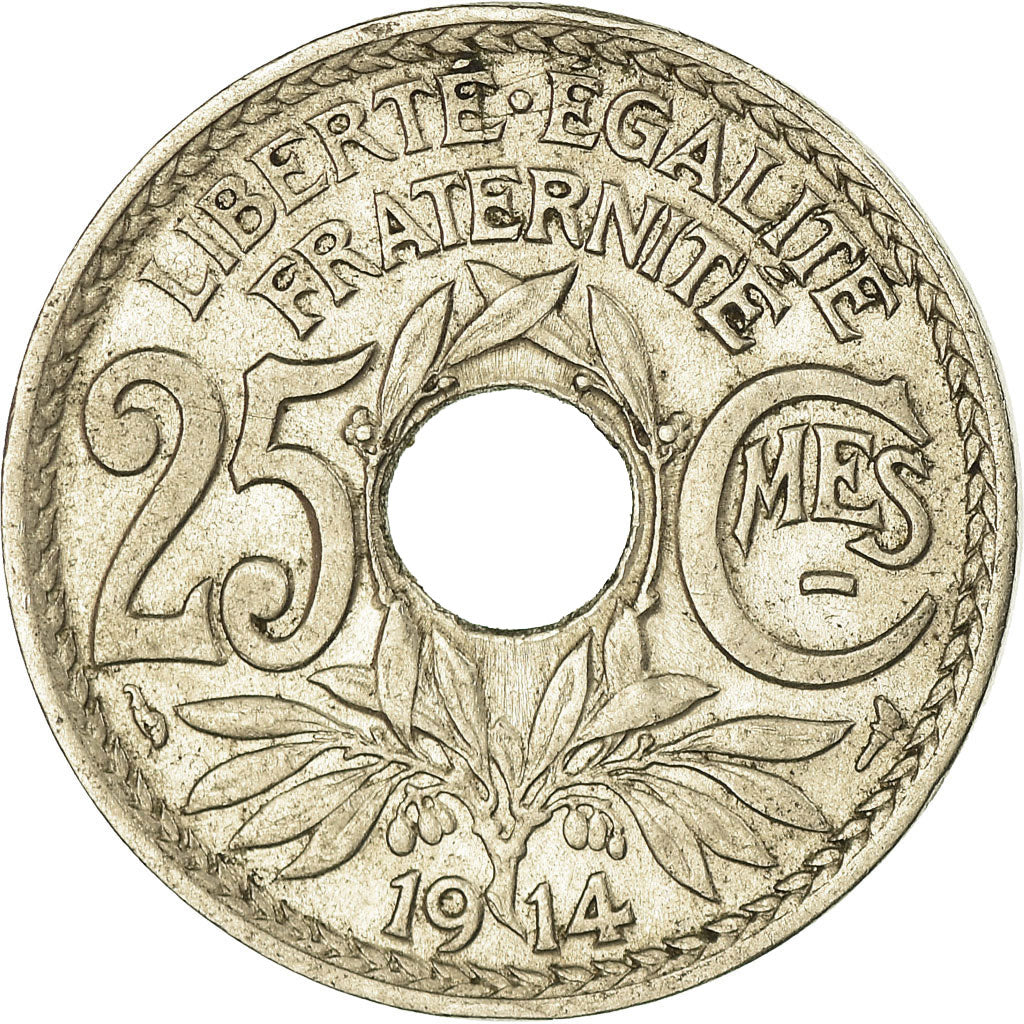 Coin, France, Lindauer, 25 Centimes, 1914, EF(40-45), Nickel, KM:867