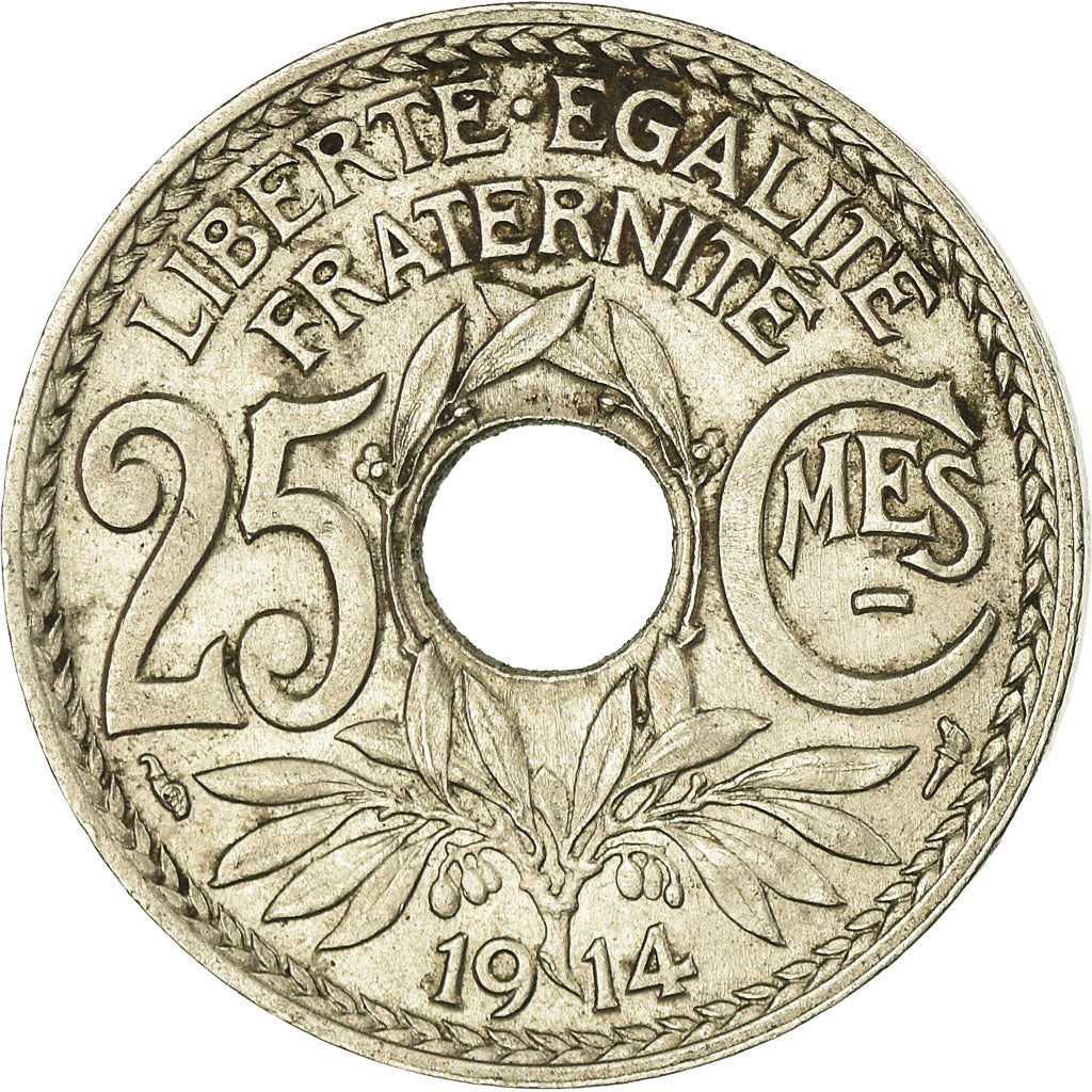 Coin, France, Lindauer, 25 Centimes, 1914, AU(50-53), Nickel, KM:867