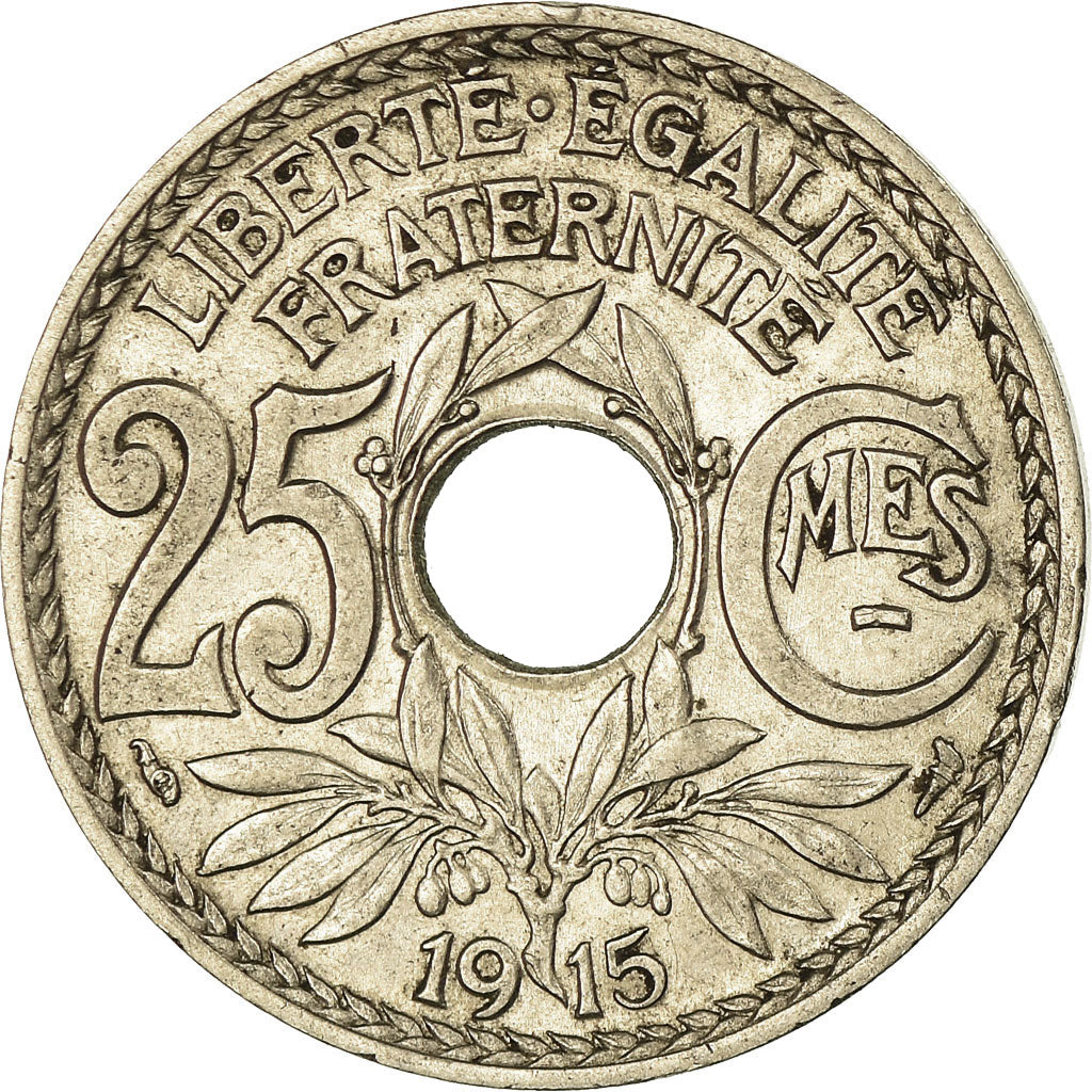 Coin, France, Lindauer, 25 Centimes, 1915, AU(50-53), Nickel, KM:867, Le