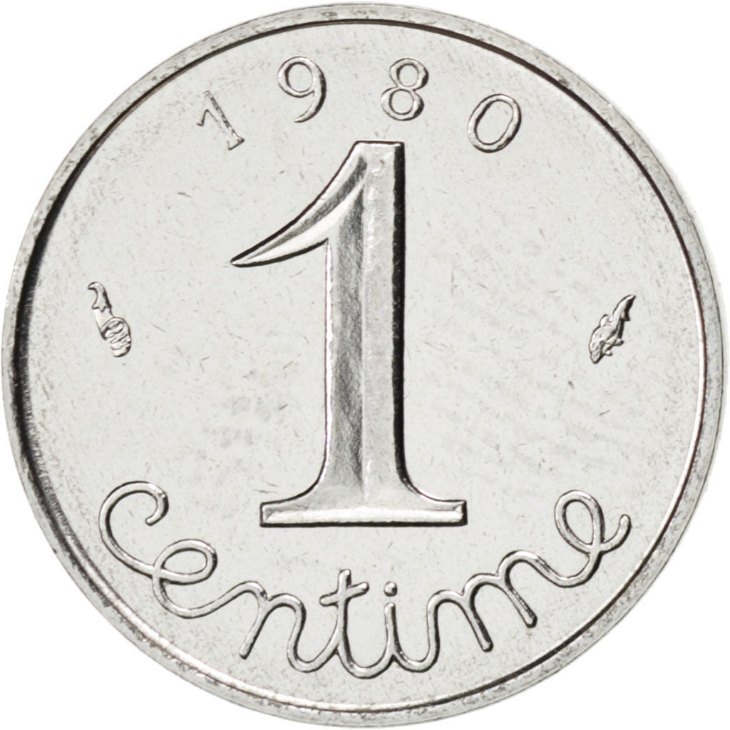 Coin, France, Épi, Centime, 1980, MS(63), Stainless Steel, KM:928, Gadoury:91