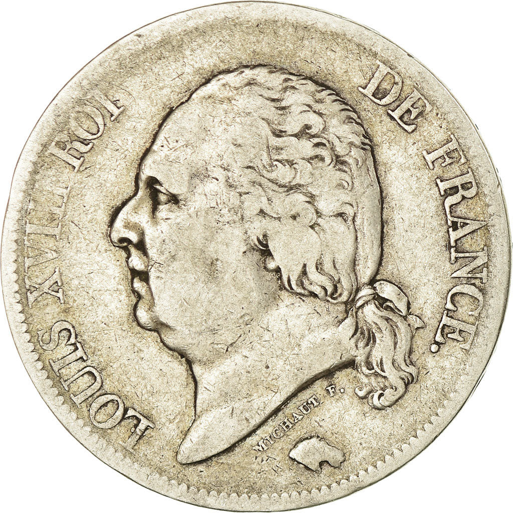 Coin, France, Louis XVIII, Louis XVIII, 5 Francs, 1820, Rouen, VF(30-35)