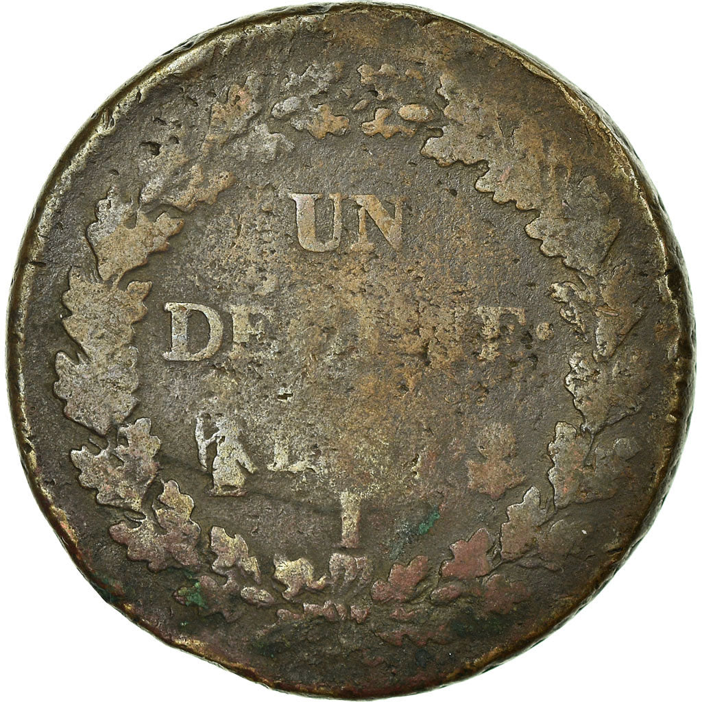 Moneda, Francia, Dupré, Decime, Limoges, BC+, Bronce, KM:644.7, Gadoury:187a