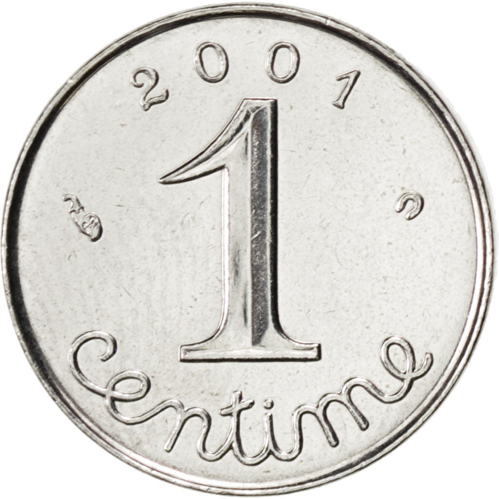 Coin, France, Épi, Centime, 2001, MS(63), Stainless Steel, KM:928, Gadoury:91
