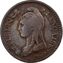 France, 1 Décime, Dupré, AN 8, Paris, with É, Copper, VF(20-25)