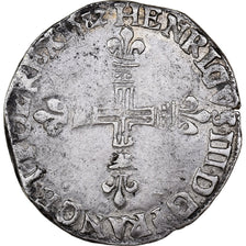 France, Henri III, 1/4 Écu, 1582, Saint-Lô, Silver, EF(40-45)
