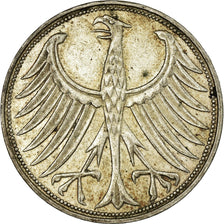 Coin, GERMANY - FEDERAL REPUBLIC, 5 Mark, 1951, Karlsruhe, AU(50-53), Silver