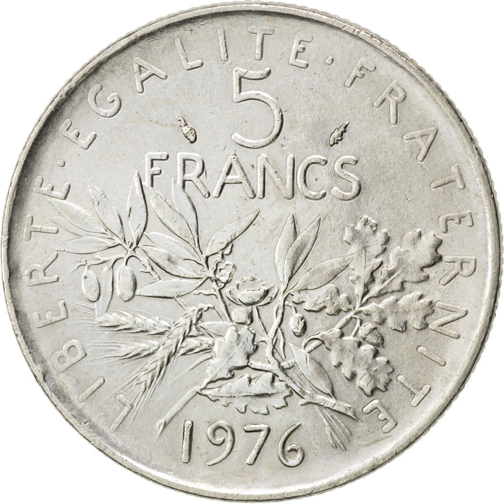 Moneta, Francia, Semeuse, 5 Francs, 1976, SPL, Nichel placcato rame-nichel