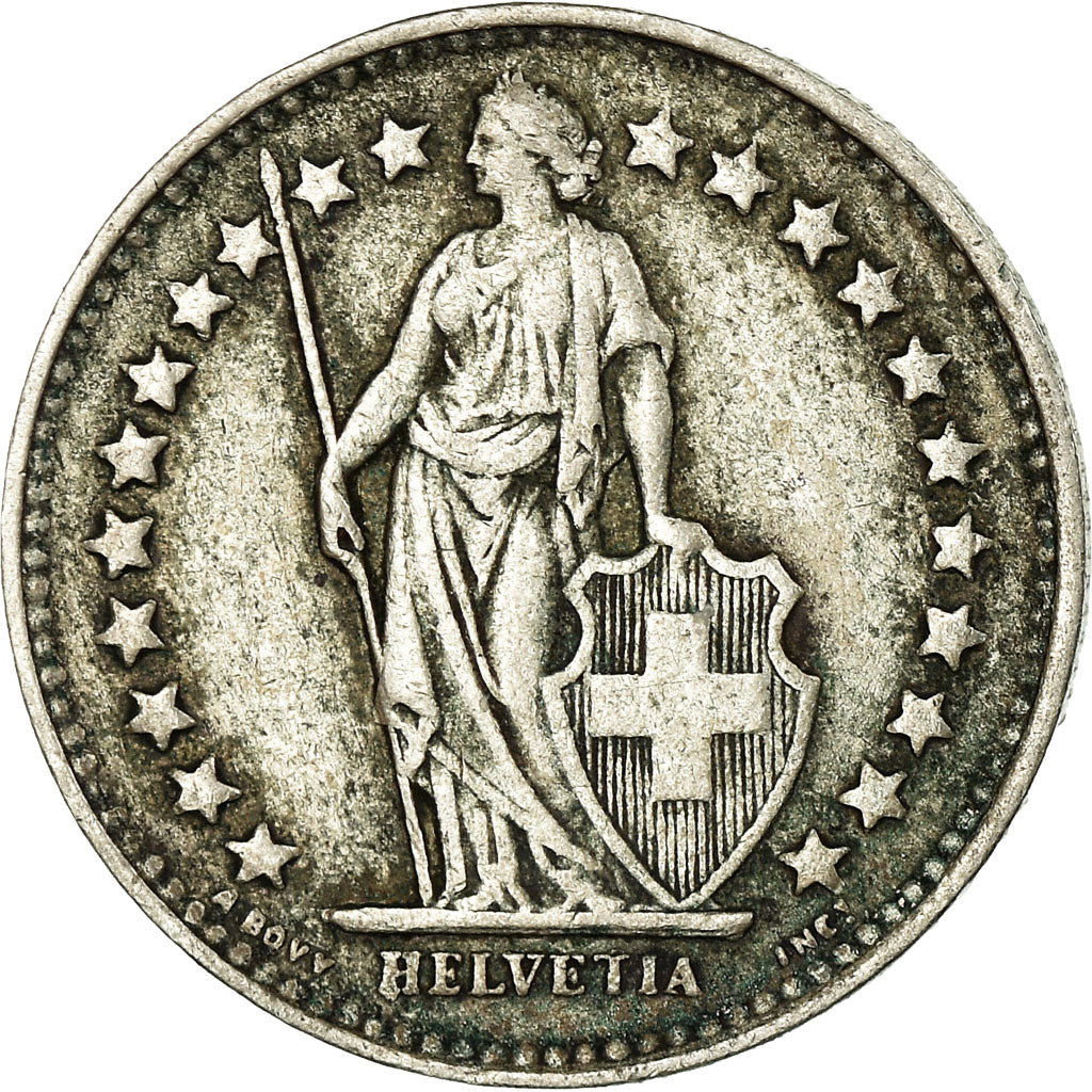 Moneta, Szwajcaria, 1/2 Franc, 1944, Bern, VF(30-35), Srebro, KM:23