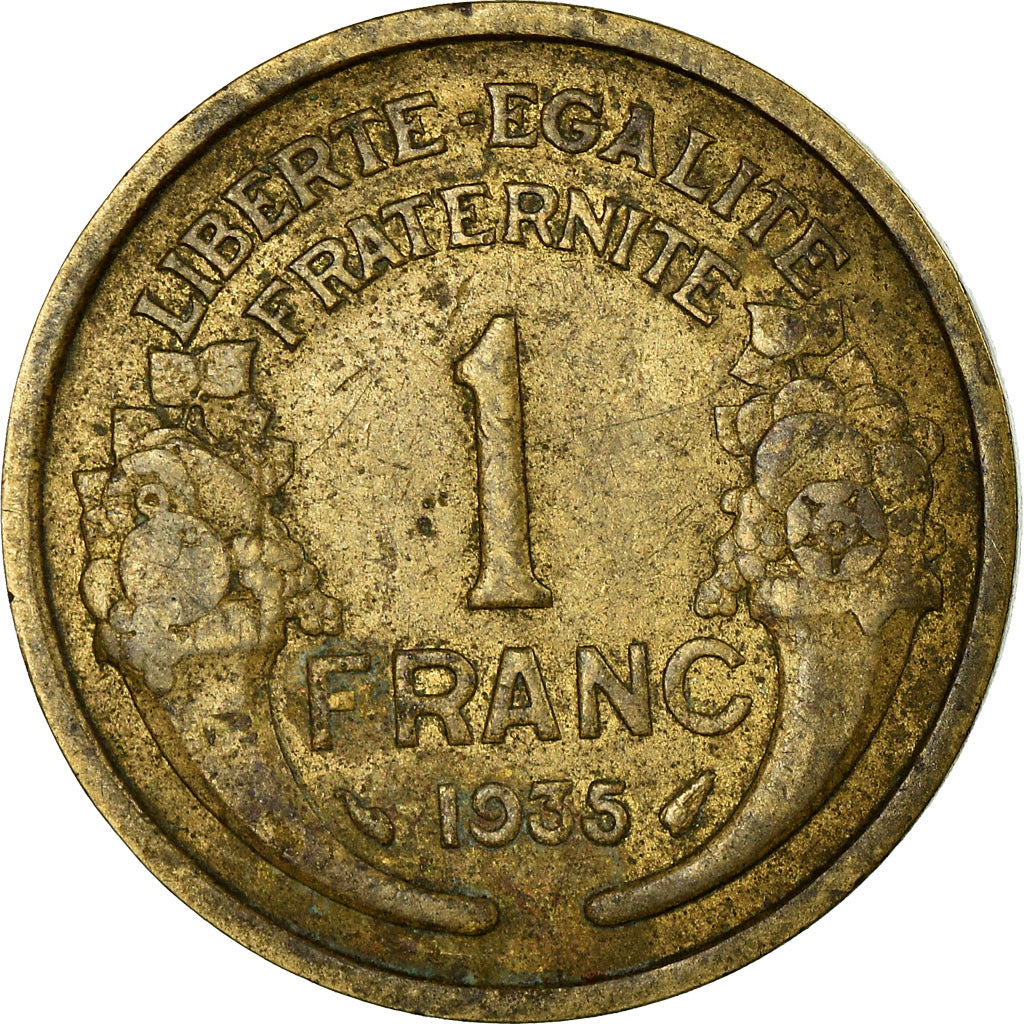 Moneta, Francja, Morlon, Franc, 1935, Paris, VF(30-35), Aluminium-Brąz, KM:885