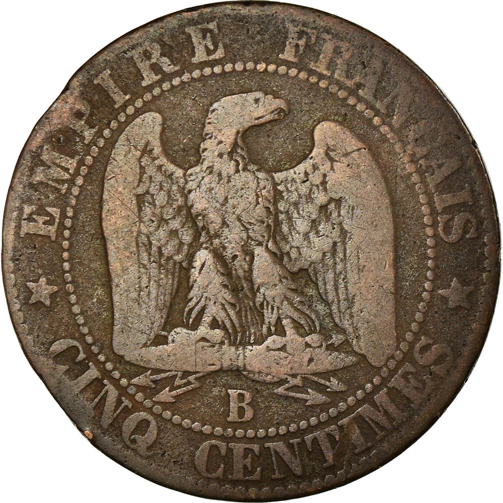 Moneta, Francia, Napoleon III, Napoléon III, 5 Centimes, 1856, Rouen, MB