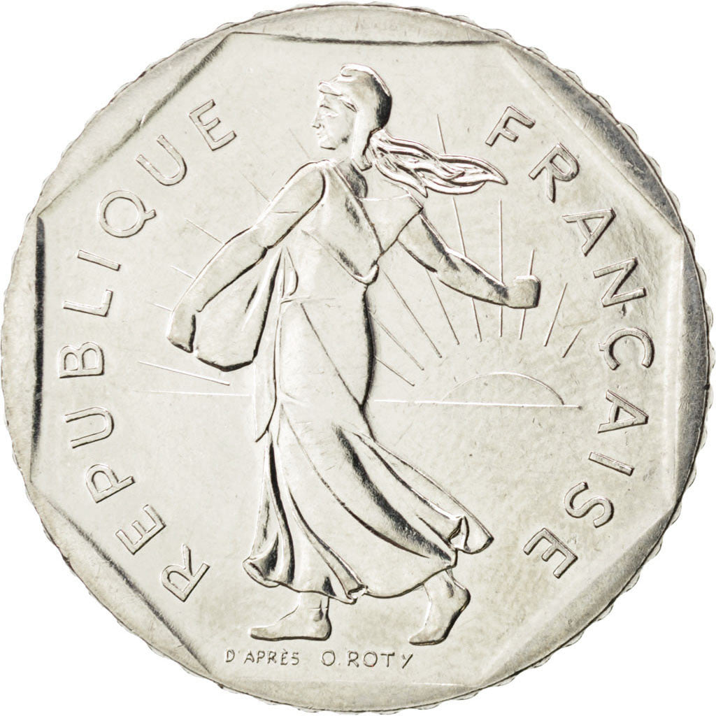 Munten, Frankrijk, Semeuse, 2 Francs, 1999, UNC-, Nickel, KM:942.1, Gadoury:547